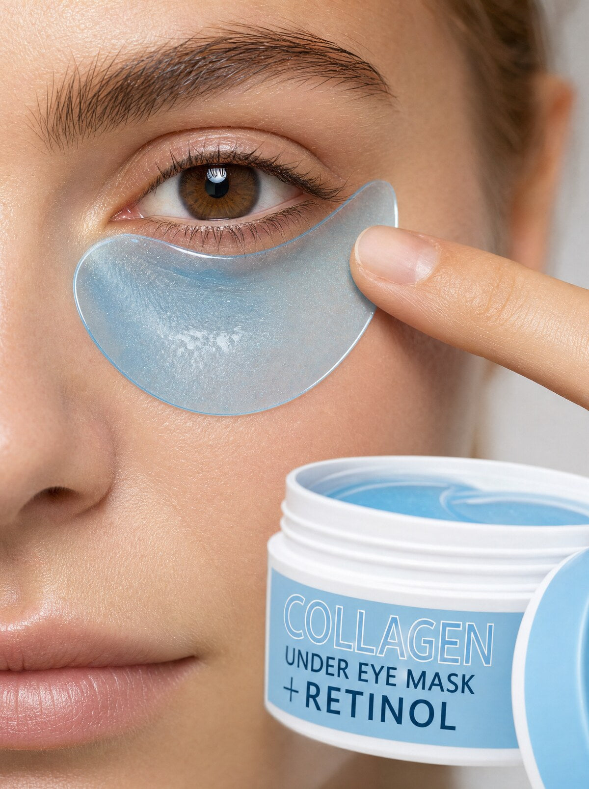 Applying the under-eye mask
