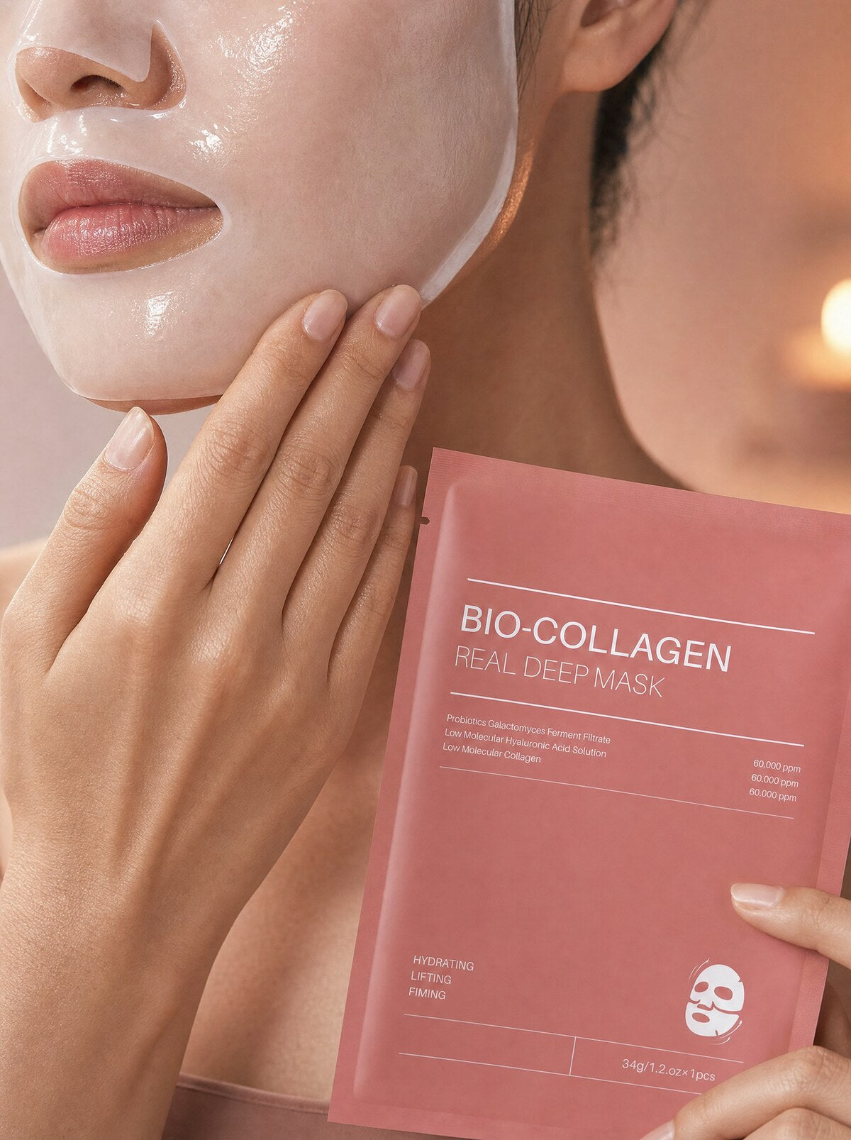Wearing the bio-collagen sheet mask